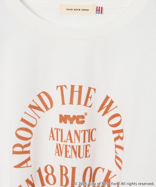 GOOD ROCK SPEED（グッドロックスピード）の「BARNYARDSTORM / GOOD ROCK SPEED別注 / NYC サークルロゴT（Tシャツ/カットソー・レディース・ホワイト/ベージュ/ブラック・FREE）」の5枚目の写真