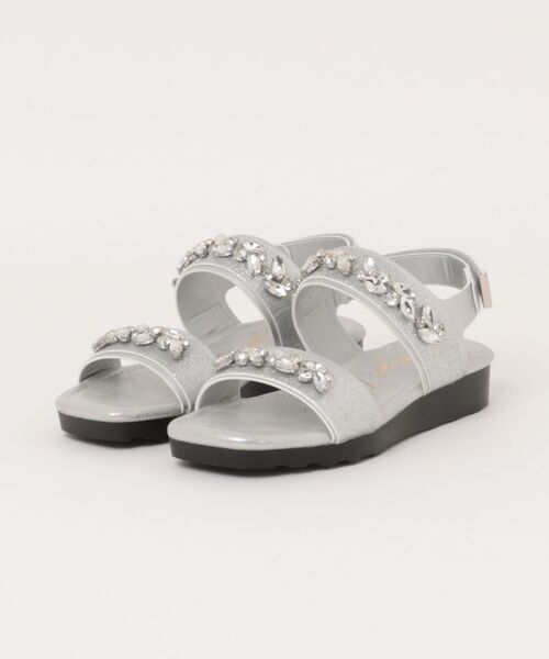 Bridget Birkin(ブリジットバーキン)の「【Bridget Birkin】ダブルベルトビジューサンダル(562213)(サンダル・レディース・ブラック/シルバー・S/LL/M/L)」の11枚目の写真