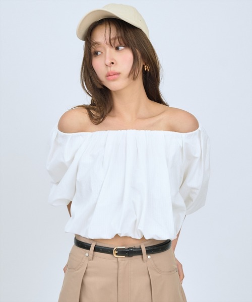 AND COUTURE(アンドクチュール)の「2WAYバルーンブラウス(シャツ/ブラウス・レディース・イエロー/ホワイト/ブラック・FREE)」の17枚目の写真
