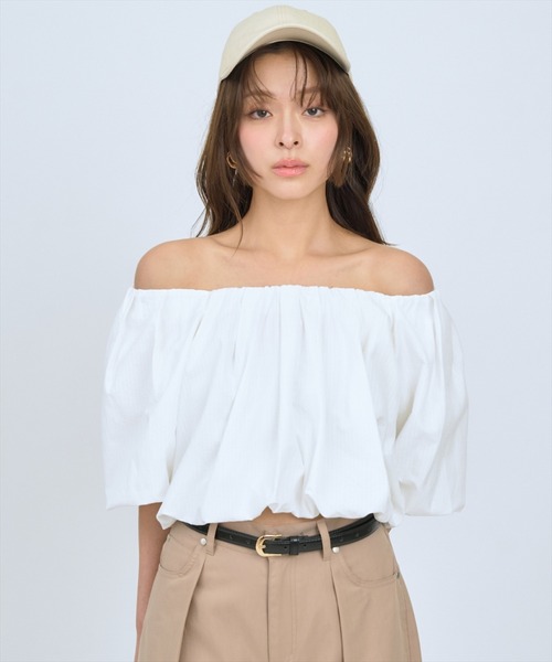 AND COUTURE(アンドクチュール)の「2WAYバルーンブラウス(シャツ/ブラウス・レディース・イエロー/ホワイト/ブラック・FREE)」の18枚目の写真