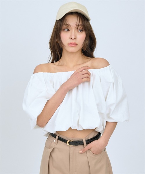 AND COUTURE(アンドクチュール)の「2WAYバルーンブラウス(シャツ/ブラウス・レディース・イエロー/ホワイト/ブラック・FREE)」の22枚目の写真