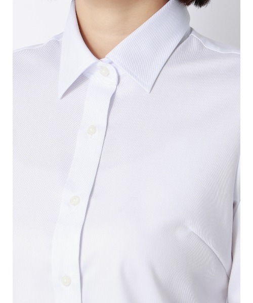 AOYAMA(アオヤマ)の「レギュラーカラーシャツ/長袖/NON IRONMAX/ストレッチ/ストライプ/Blouse(ビジネスシャツ・レディース・ライトグレー・36/40/38/42)」の5枚目の写真