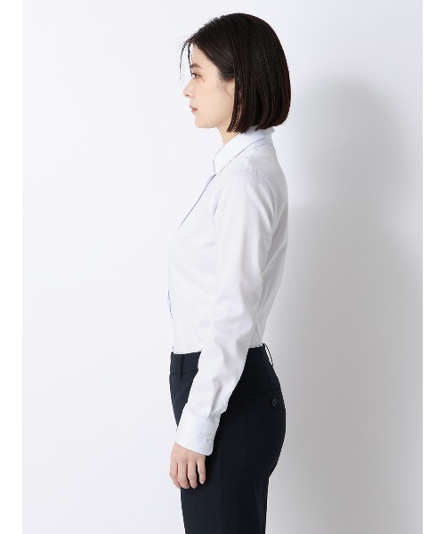 AOYAMA(アオヤマ)の「レギュラーカラーシャツ/長袖/NON IRONMAX/ストレッチ/ストライプ/Blouse(ビジネスシャツ・レディース・ライトグレー・36/40/38/42)」の3枚目の写真
