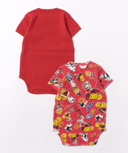 HYSTERIC MINI(ヒステリックミニ)の「HYSTERIC MINI HOOPS 半袖ロンパースセット(その他ベビー用品・キッズ・ブラック系その他/ホワイト系その他/レッド系その他・70/80)」の4枚目の写真