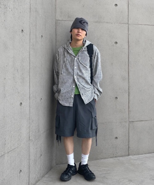 ZOZOMARKET by ren(ゾゾマーケットバイレン)の「【インフルエンサー renセレクト】ナイロンストレッチ カーゴショーツ(その他パンツ・メンズ・ブラック/チャコール・M/L)」の4枚目の写真