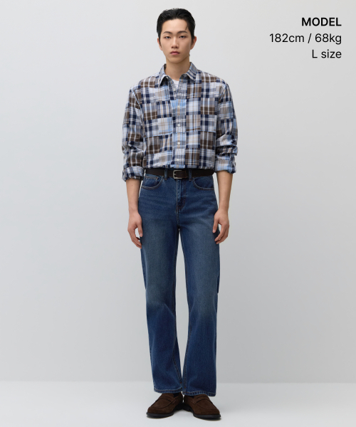 MUSINSA STANDARD（ムシンサスタンダード）の「ミックスドマドラスチェックシャツ[ブルー]（シャツ/ブラウス・メンズ・その他・MEDIUM/LARGE/X-LARGE/2XL）」の2枚目の写真
