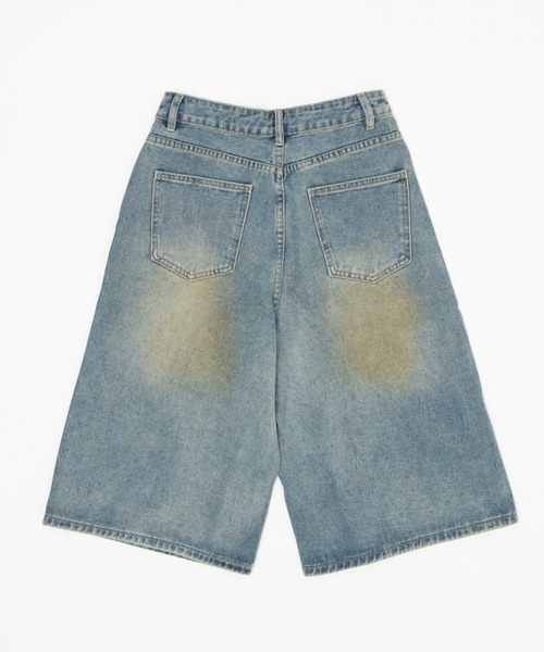Figments（フィグメンツ）の「ダーティデニムハーフパンツ（デニムパンツ・レディース・インディゴブルー・LARGE/MEDIUM/SMALL）」の5枚目の写真