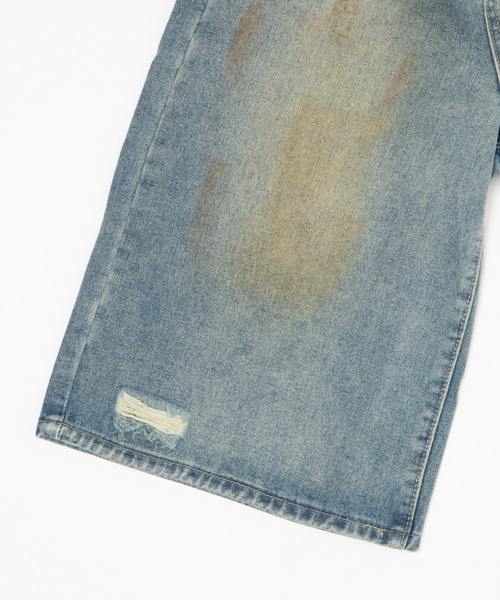 Figments（フィグメンツ）の「ダーティデニムハーフパンツ（デニムパンツ・レディース・インディゴブルー・LARGE/MEDIUM/SMALL）」の10枚目の写真