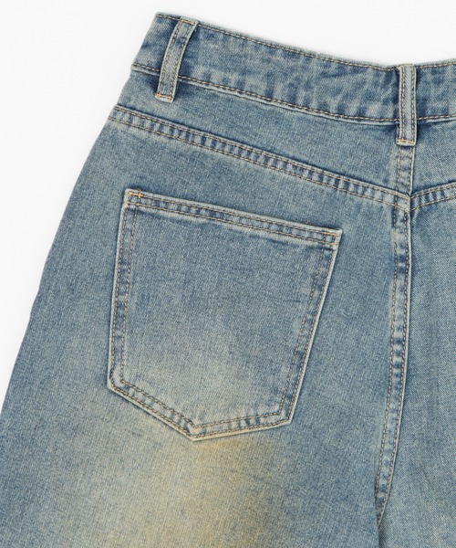 Figments（フィグメンツ）の「ダーティデニムハーフパンツ（デニムパンツ・レディース・インディゴブルー・LARGE/MEDIUM/SMALL）」の11枚目の写真