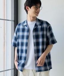 オンブレーチェックシャツ