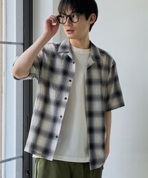 オンブレーチェックシャツ