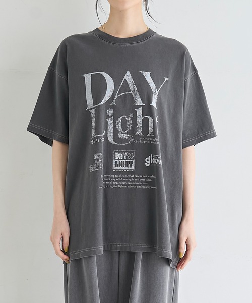 meilmada(メイルマダ)の「ピグメントロゴビッグTシャツ(Tシャツ/カットソー・レディース・ライトベージュ/チャコールグレー・FREE)」の21枚目の写真