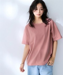 軽量さらさらカットソー5分袖ゆるシルエットプルオーバー(吸汗速乾)<大きいサイズ有>