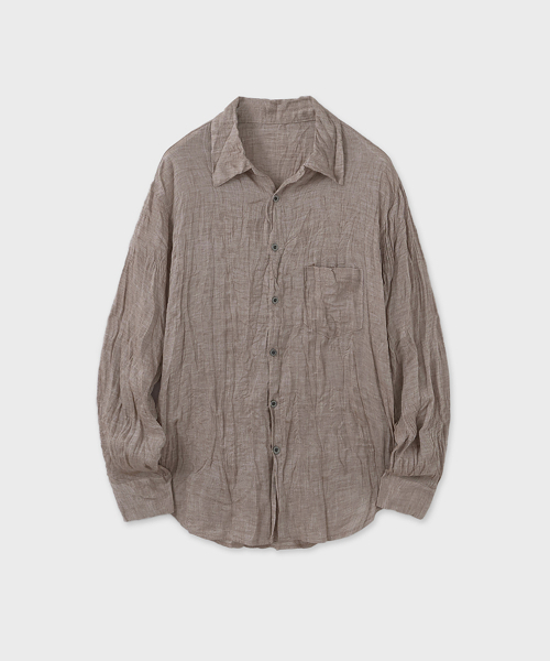 NOIRER(ノイア)の「ルーズフィットクリンクルリネンシャツ(ライトブリック)(シャツ/ブラウス・メンズ・その他・48/50)」の2枚目の写真
