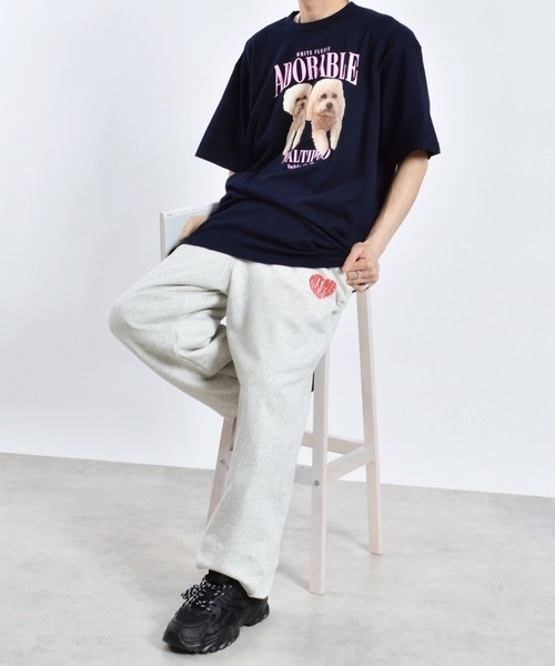 DOUBLE STEAL(ダブルスティール)の「アニマルプリントTシャツ DOGプリント(Tシャツ/カットソー・メンズ・ネイビー/ブラック/オートミール/ホワイト/パープル・LARGE/X-LARGE/MEDIUM)」の22枚目の写真