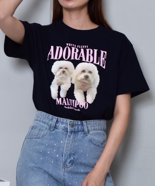 DOUBLE STEAL(ダブルスティール)の「アニマルプリントTシャツ DOGプリント(Tシャツ/カットソー・メンズ・ネイビー/ブラック/オートミール/ホワイト/パープル・LARGE/X-LARGE/MEDIUM)」の18枚目の写真