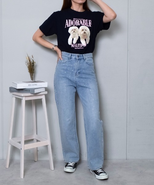DOUBLE STEAL(ダブルスティール)の「アニマルプリントTシャツ DOGプリント(Tシャツ/カットソー・メンズ・ネイビー/ブラック/オートミール/ホワイト/パープル・LARGE/X-LARGE/MEDIUM)」の20枚目の写真