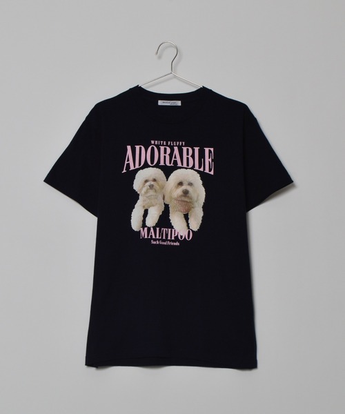 DOUBLE STEAL(ダブルスティール)の「アニマルプリントTシャツ DOGプリント(Tシャツ/カットソー・メンズ・ネイビー/ブラック/オートミール/ホワイト/パープル・LARGE/X-LARGE/MEDIUM)」の8枚目の写真