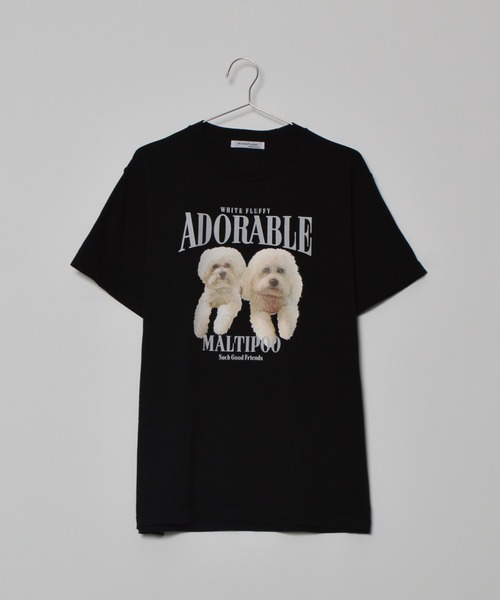 DOUBLE STEAL(ダブルスティール)の「アニマルプリントTシャツ DOGプリント(Tシャツ/カットソー・メンズ・ネイビー/ブラック/オートミール/ホワイト/パープル・LARGE/X-LARGE/MEDIUM)」の10枚目の写真