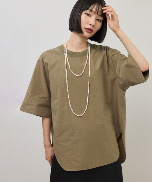 新色追加】・【サステナブル】タイプライターTEEブラウス（シャツ