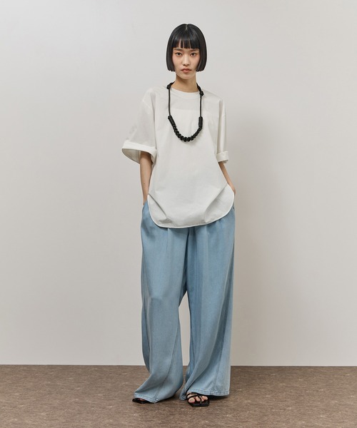 ADAM ET ROPE'(アダムエロペ)の「【サステナブル】タイプライターTEEブラウス(シャツ/ブラウス・レディース・ブラック/ホワイト/ピンク・FREE)」の6枚目の写真