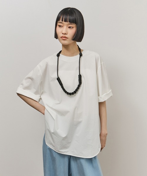 ADAM ET ROPE'(アダムエロペ)の「【サステナブル】タイプライターTEEブラウス(シャツ/ブラウス・レディース・ブラック/ホワイト/ピンク・FREE)」の11枚目の写真