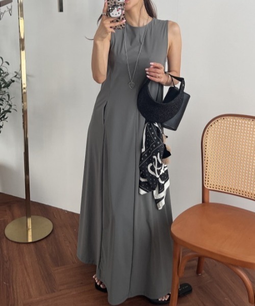YUGA(ユーガ)の「YUGA_YGMC Korean-style Sleeveless cut-and-sew dress(ワンピース・レディース・ブラック/グレー・FREE)」の18枚目の写真