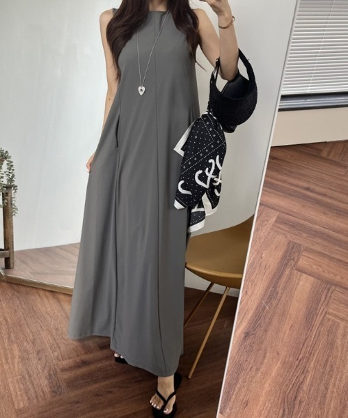YUGA(ユーガ)の「YUGA_YGMC Korean-style Sleeveless cut-and-sew dress(ワンピース・レディース・ブラック/グレー・FREE)」の10枚目の写真