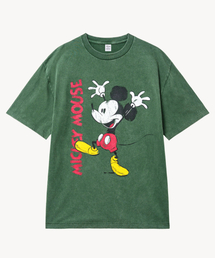 フェイドウォッシングチキ _ミッキー_ Tシャツ (GREEN)