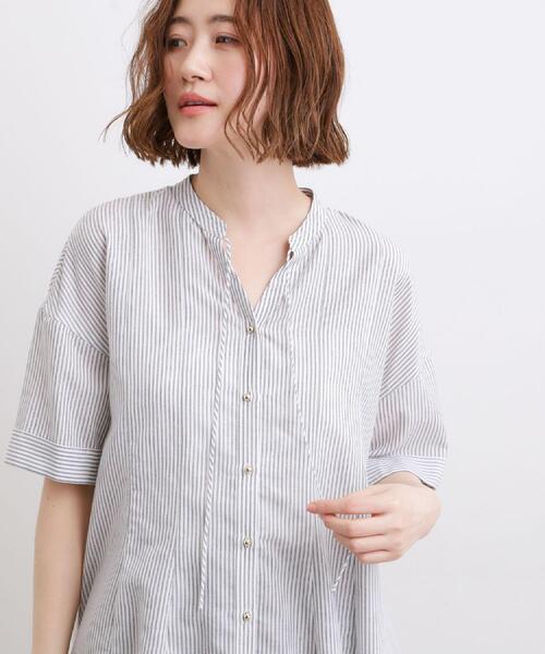 grove(グローブ)の「【洗濯機OK・ひんやり】さらっと軽やか、夏のフレアシャツ(シャツ/ブラウス・レディース・ピンク系3/ブルー系2/ホワイト系5/ライトグリーン系2・05/04/03/02/01)」の5枚目の写真