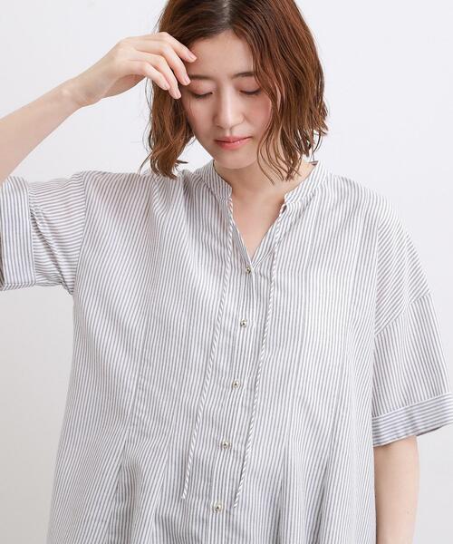 grove(グローブ)の「【洗濯機OK・ひんやり】さらっと軽やか、夏のフレアシャツ(シャツ/ブラウス・レディース・ピンク系3/ブルー系2/ホワイト系5/ライトグリーン系2・05/04/03/02/01)」の6枚目の写真