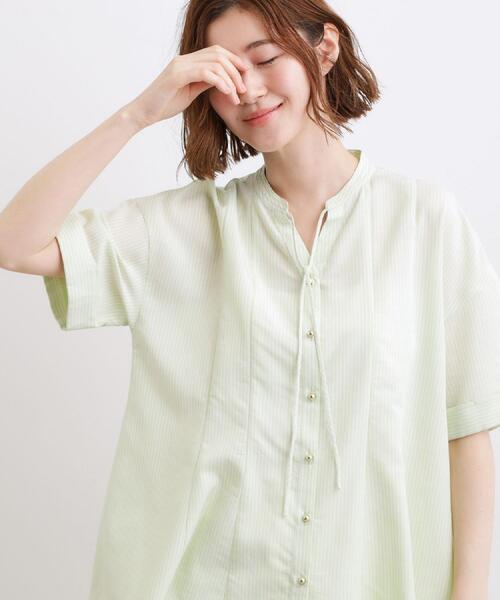 grove(グローブ)の「【洗濯機OK・ひんやり】さらっと軽やか、夏のフレアシャツ(シャツ/ブラウス・レディース・ピンク系3/ブルー系2/ホワイト系5/ライトグリーン系2・05/04/03/02/01)」の12枚目の写真