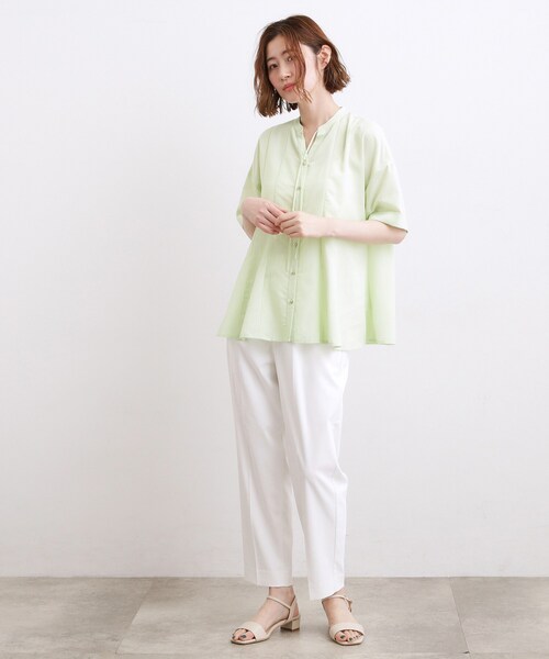 grove(グローブ)の「【洗濯機OK・ひんやり】さらっと軽やか、夏のフレアシャツ(シャツ/ブラウス・レディース・ピンク系3/ブルー系2/ホワイト系5/ライトグリーン系2・05/04/03/02/01)」の15枚目の写真