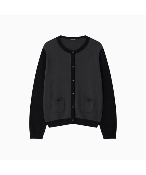 OHESHIO(オヘシオ)の「STAR TWO TONE BUTTON CARDIGAN, BLACK(カーディガン/ボレロ・レディース・その他・FREE)」の1枚目の写真