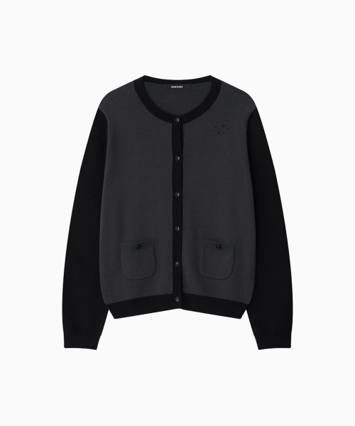 OHESHIO(オヘシオ)の「STAR TWO TONE BUTTON CARDIGAN, BLACK(カーディガン/ボレロ・レディース・その他・FREE)」の8枚目の写真
