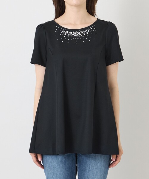 TO BE CHIC(トゥー ビー シック)の「ルミエール ホットフィットチュニック(Tシャツ/カットソー・レディース・ライトブルー/ブラック・40)」の9枚目の写真