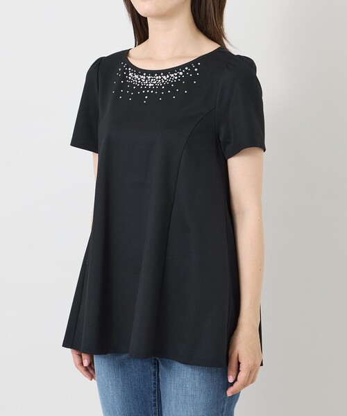 TO BE CHIC(トゥー ビー シック)の「ルミエール ホットフィットチュニック(Tシャツ/カットソー・レディース・ライトブルー/ブラック・40)」の8枚目の写真