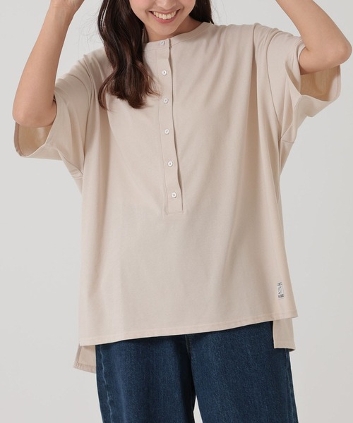 HEART MARKET(ハートマーケット)の「ヘンリーチュニック(Tシャツ/カットソー・レディース・ナチュラル/ブラック/レッド系/ブラウン系・FREE)」の1枚目の写真