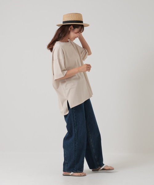 HEART MARKET(ハートマーケット)の「ヘンリーチュニック(Tシャツ/カットソー・レディース・ナチュラル/ブラック/レッド系/ブラウン系・FREE)」の6枚目の写真