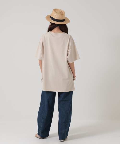 HEART MARKET(ハートマーケット)の「ヘンリーチュニック(Tシャツ/カットソー・レディース・ナチュラル/ブラック/レッド系/ブラウン系・FREE)」の7枚目の写真