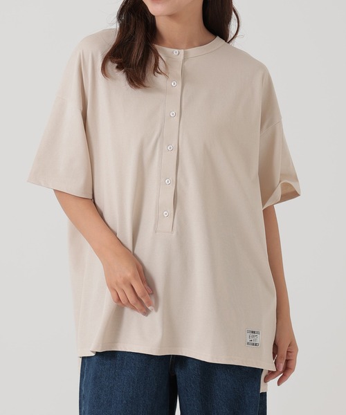 HEART MARKET(ハートマーケット)の「ヘンリーチュニック(Tシャツ/カットソー・レディース・ナチュラル/ブラック/レッド系/ブラウン系・FREE)」の8枚目の写真