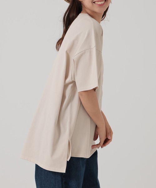HEART MARKET(ハートマーケット)の「ヘンリーチュニック(Tシャツ/カットソー・レディース・ナチュラル/ブラック/レッド系/ブラウン系・FREE)」の9枚目の写真
