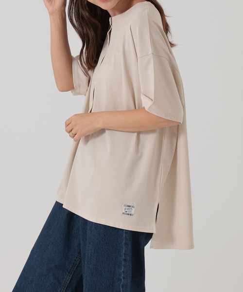 HEART MARKET(ハートマーケット)の「ヘンリーチュニック(Tシャツ/カットソー・レディース・ナチュラル/ブラック/レッド系/ブラウン系・FREE)」の11枚目の写真