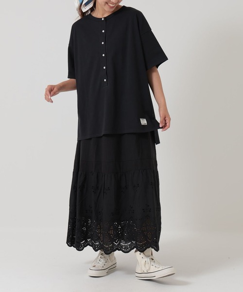 HEART MARKET(ハートマーケット)の「ヘンリーチュニック(Tシャツ/カットソー・レディース・ナチュラル/ブラック/レッド系/ブラウン系・FREE)」の12枚目の写真