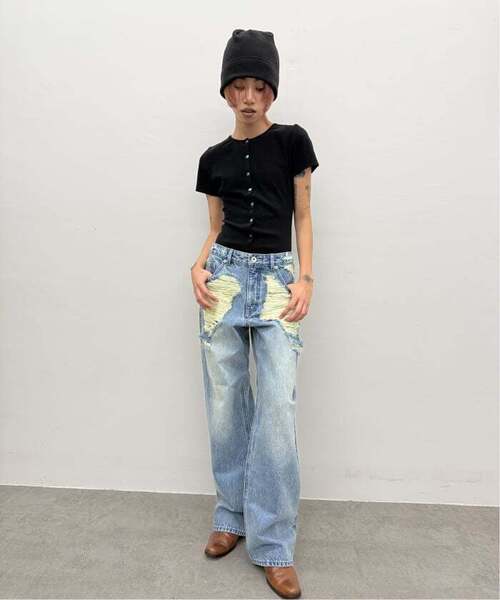 Oriens JOURNAL STANDARD(オリエンス ジャーナルスタンダード)の「《追加》ブロークンダメージデニムパンツ(デニムパンツ・レディース・ライトブルー・36/38)」の2枚目の写真