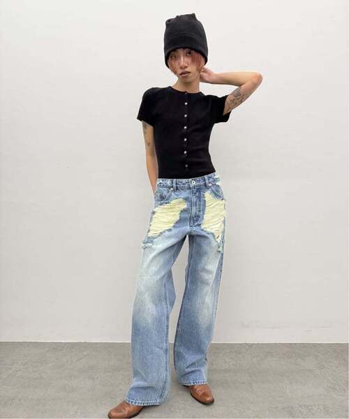 Oriens JOURNAL STANDARD(オリエンス ジャーナルスタンダード)の「《追加》ブロークンダメージデニムパンツ(デニムパンツ・レディース・ライトブルー・36/38)」の3枚目の写真