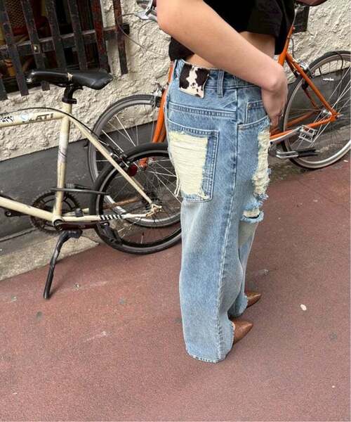 Oriens JOURNAL STANDARD(オリエンス ジャーナルスタンダード)の「《追加》ブロークンダメージデニムパンツ(デニムパンツ・レディース・ライトブルー・36/38)」の11枚目の写真