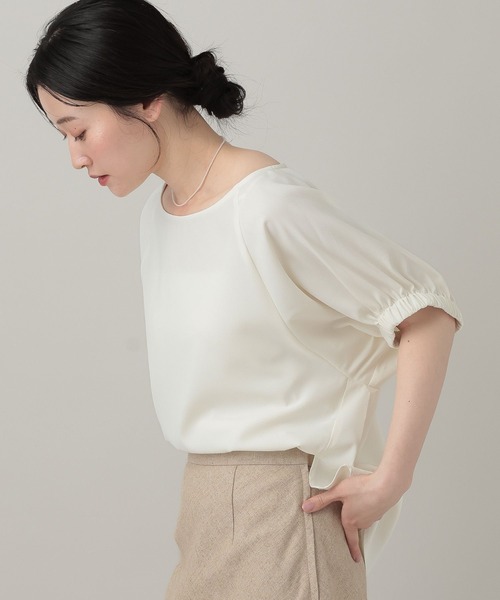 A part by(アパートバイ)の「【WEB限定】ギャザーパフスリーブプルオーバー(シャツ/ブラウス・レディース・オフホワイト/ピンク系その他・FREE)」の9枚目の写真