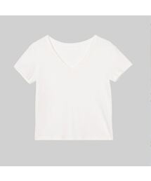AENE（エイネ）の「VネックTシャツ（ブラック）（Tシャツ/カットソー）」
