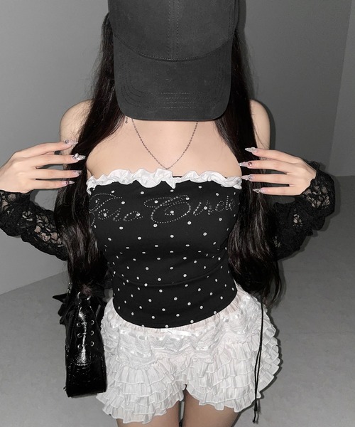 me+em select(ミームセレクト)の「【 3color 】シアーフリルレースショートパンツ / Sheer frill lace shorts(その他パンツ・レディース・ホワイト/ブラック/ピンク・FREE)」の16枚目の写真